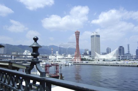 Photo for Around Kobe Port Tower. Port Tower is a landmark in Kobe. It is built on the side of the jetty in the Kobe port - Royalty Free Image