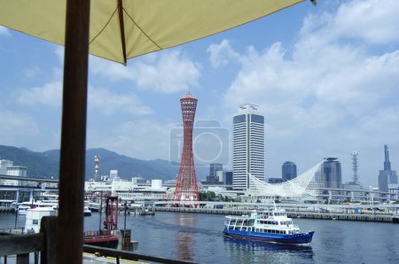 Photo for Around Kobe Port Tower. Port Tower is a landmark in Kobe. It is built on the side of the jetty in the Kobe port - Royalty Free Image