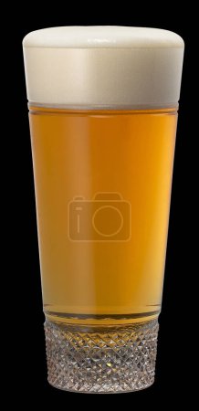 Photo for Glass of beer with foam isolated on black. - Royalty Free Image