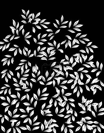 Foto de Fondo decorativo abstracto en blanco y negro con elementos florales - Imagen libre de derechos