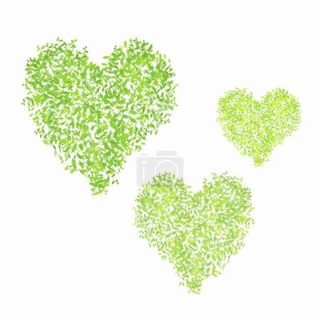 Téléchargez les photos : Fond abstrait avec des feuilles vertes en forme de coeur. - en image libre de droit