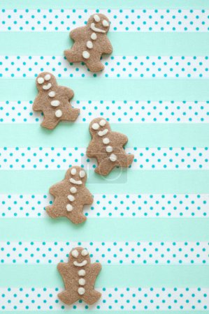 Photo for Tasty gingerbread cookies with blank space - Royalty Free Image
