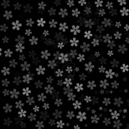 Téléchargez les photos : Modèle de fleur sans couture sur fond noir - en image libre de droit