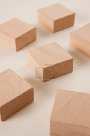 Photo for Wooden cubes on  background - Royalty Free Image