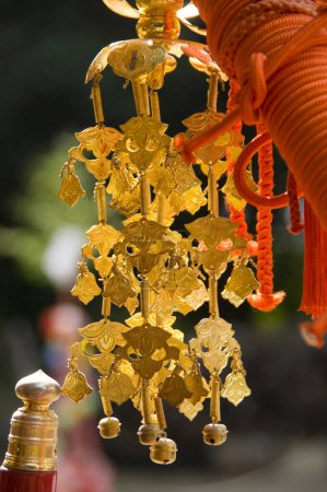 close up view of of japanese Sedan Chair Decoration 