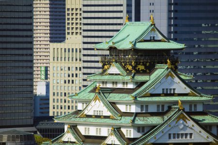 Foto de Castillo de Osaka y Edificios Obp en Japón - Imagen libre de derechos