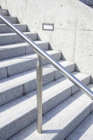 Photo for Metal stairs of modern city on background - Royalty Free Image