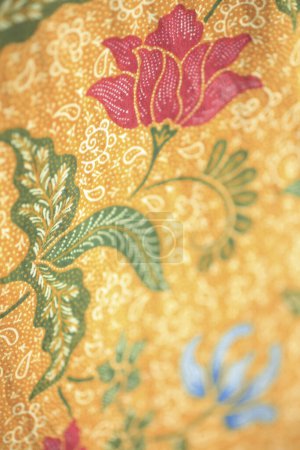 Photo for Beautiful colorful fabric background with floral pattern - Royalty Free Image