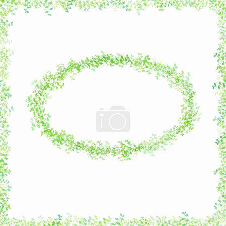 Photo for Green leaves frame on white background. - Royalty Free Image