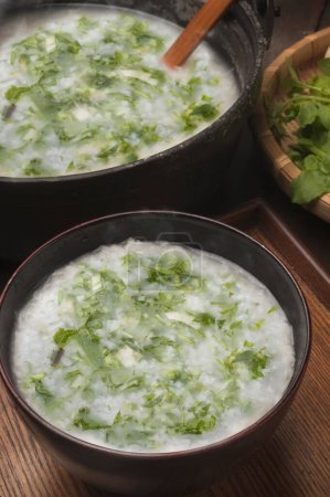  image of the traditional Japanese food, Nanakusa porridge