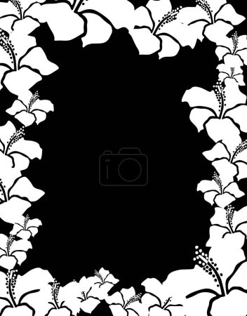 Foto de Hermoso fondo abstracto en blanco y negro con elementos florales decorativos - Imagen libre de derechos