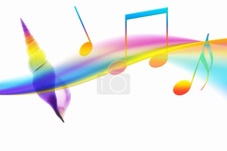 Photo for Abstract background of colorful musical notes - Royalty Free Image