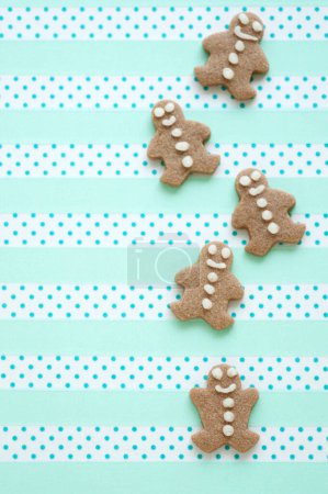 Photo for Tasty gingerbread cookies with blank space - Royalty Free Image