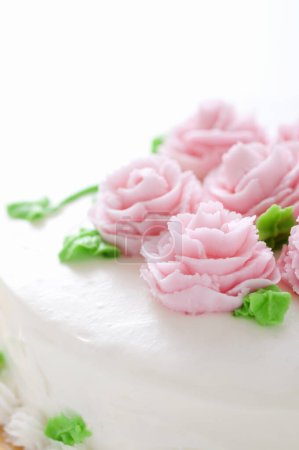 Foto de Vista de cerca de delicioso pastel dulce con crema - Imagen libre de derechos
