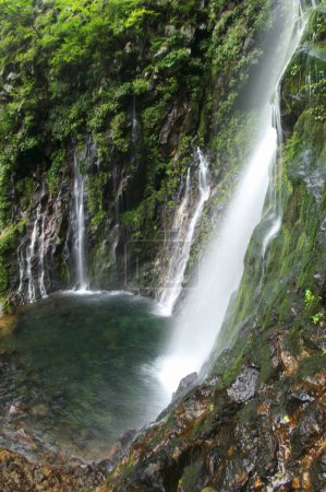 Téléchargez les photos : Incroyable cascade dans les montagnes - en image libre de droit