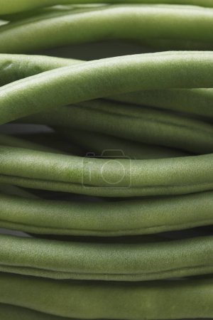 Photo for Raw green organic string beans, close up view - Royalty Free Image