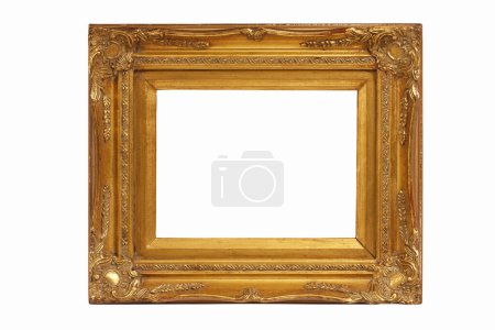 Téléchargez les photos : Cadre en or isolé sur fond blanc - en image libre de droit