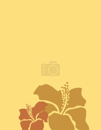 Photo for Beautiful yellow abstract background with decorative floral elements - Royalty Free Image