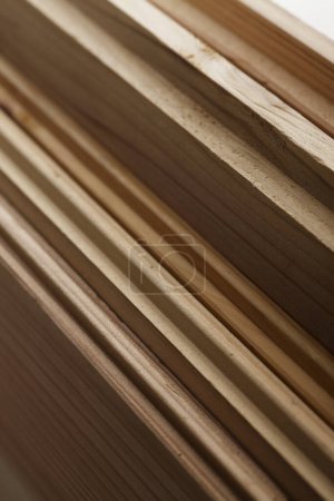 Photo for Stack of wooden planks, close up view - Royalty Free Image