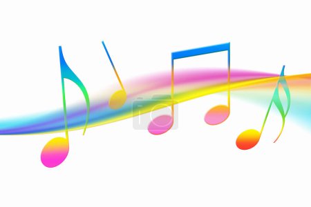 Photo for Abstract background of colorful musical notes - Royalty Free Image