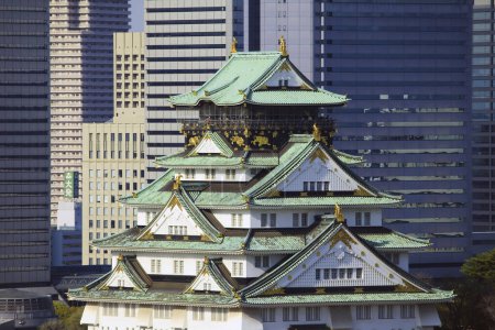 Photo for Osaka Castle and Obp Buildings in Japan - Royalty Free Image