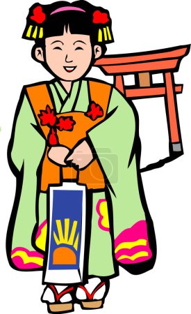 Téléchargez les photos : Japonais traditionnel femme avec kimono - en image libre de droit