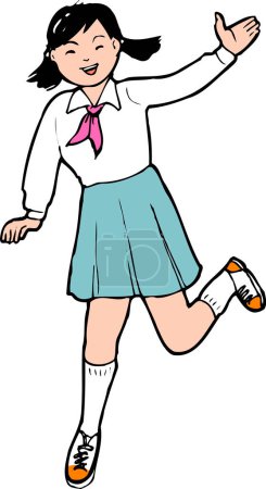 Photo for Cartoon illustration of Japanese girl - Royalty Free Image