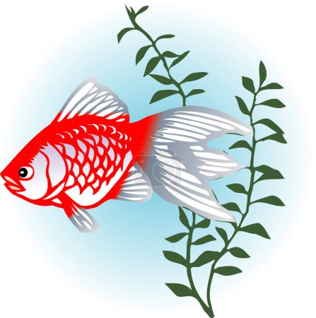 Photo for Stylized cartoon fish illustration on white - Royalty Free Image