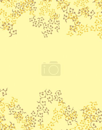 Photo for Beautiful yellow abstract background with decorative floral elements - Royalty Free Image