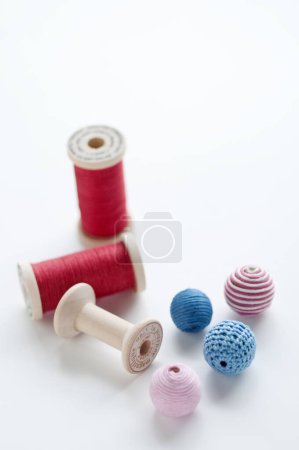 Photo for Colored threads on background - Royalty Free Image