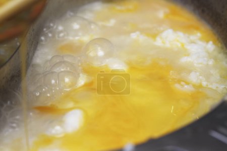 Photo for Fried eggs in a frying pan. - Royalty Free Image
