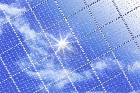 Photo for Solar panels illustration, eco and green energy concept background - Royalty Free Image