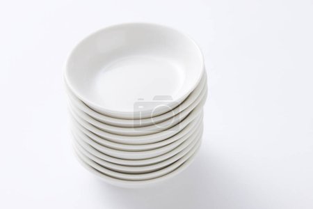Photo for White empty clean ceramic bowls for dishes - Royalty Free Image