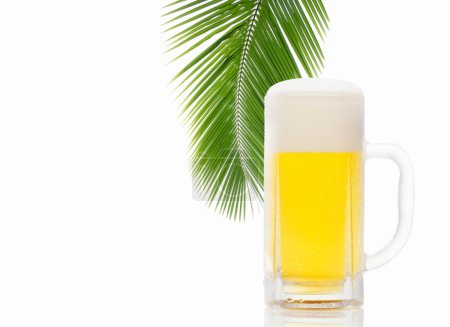Photo for Beer with palm leaf - Royalty Free Image