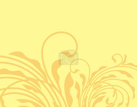 Téléchargez les photos : Ornement floral sur fond jaune - en image libre de droit