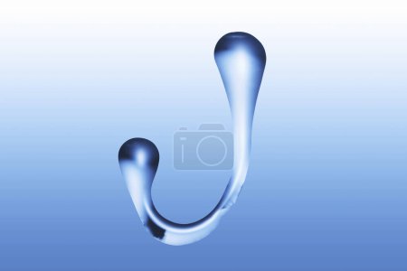 Photo for J letter. blue liquid shape isolated on light background. alphabet - Royalty Free Image