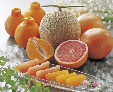 Photo for Fresh fruit platter close up background - Royalty Free Image