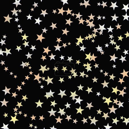 Foto de Hermoso patrón creativo sin costuras con estrellas doradas sobre fondo negro - Imagen libre de derechos