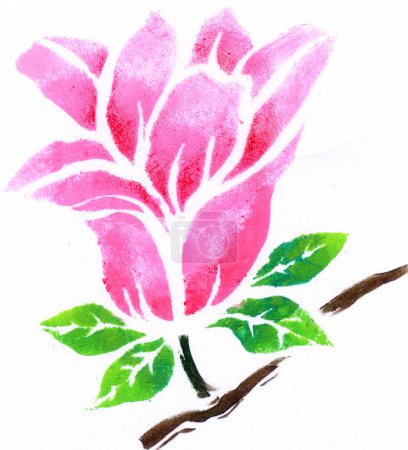 Photo for Watercolor flowers, colorful hand drawn illustration - Royalty Free Image