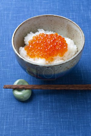 Téléchargez les photos : Un bol de riz avec une cavia rouge et des baguettes - en image libre de droit