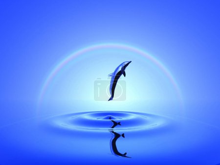 Téléchargez les photos : Dauphin bleu dans l'eau - en image libre de droit