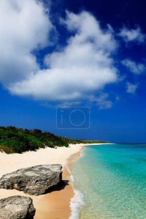 Photo for Beautiful tropical beach with blue sky and sand - Royalty Free Image