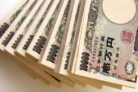 Foto de Vista de cerca de los billetes de yen - Imagen libre de derechos