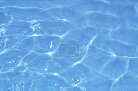 Photo for Blue pool water surface, water texture with ripples - Royalty Free Image