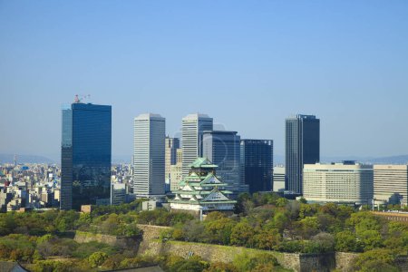 Château d'Osaka et Obp Buildings au Japon