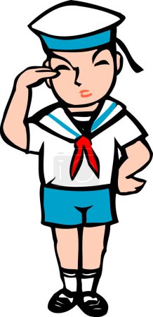 Photo for Illustration of a cartoon character of sailor on white background - Royalty Free Image