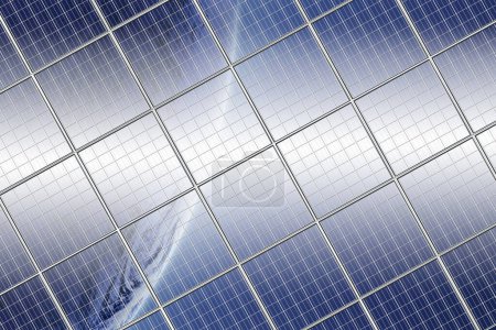 Photo for Solar panels illustration, renewable energy concept background - Royalty Free Image