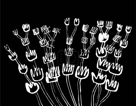 Foto de Patrón dibujado a mano con flores abstractas - Imagen libre de derechos