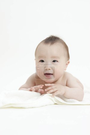 Photo for Cute Asian baby boy on white background - Royalty Free Image