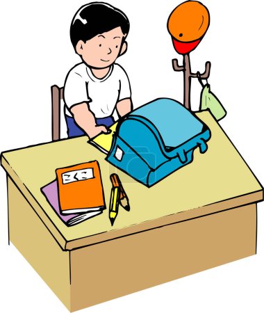 Photo for Cartoon of a schoolboy - Royalty Free Image